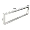 A silver rectangular metal bracket with dimensions indicated by text. Náhled obrázku produktu