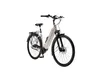 A studio shot of a white electric bicycle against a white background. Produktbild-Vorschau