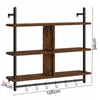 Wandregal 3 Ebenen mit Haken 105x24x94 cm Holz Metall Produktbild-Vorschau 7