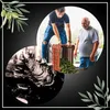 A collage showing historical and modern olive harvesting and processing. Produktbild-Vorschau