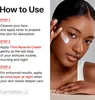 Instructions on how to use a skincare product, with a model demonstrating application. Voir les images du produit