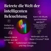 Marketing image with text and icons describing features of smart lighting. Produktbild-Vorschau