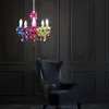 Kronleuchter, Lüster, Kristalle, bunt, 5-flammig, H 128 cm Produktbild-Vorschau 9
