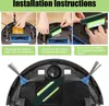 The image shows the installation instructions for a robot vacuum cleaner battery, with three steps illustrated and described. Anteprima dell’immagine prodotto