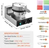 A commercial waffle maker with various accessories and specifications. Náhled obrázku produktu