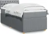 vidaXL Boxspringbett mit Matratze Hellgrau 90x200 cm Stoff Produktbild-Vorschau 2