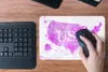 MuchoWow® Mauspad Mousepad Weltkarte - Rosa - Vereinigte Produktbild-Vorschau 4