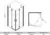 Technical drawing and dimensions of a shower cabin. Anteprima dell’immagine prodotto