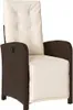 A single brown poly rattan armchair with cream cushions, shown from the front. Produktbild-Vorschau
