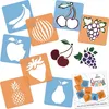 Schablonen Malen für Kinder, 8 Stück Set 15x15 cm Früchte, Produktbild-Vorschau 1