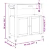 vidaXL Kuchynský vozík MONZA 84x40x88,5 cm z masívneho Náhľad obrázku produktu 9