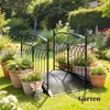 Outsunny Gartenbrücke aus Metall 135,5 cm Teichbrücke mit Produktbild-Vorschau 7