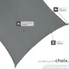 Voile d'ombrage carrée, gris - 5,4 x 5,4 m Voir les images du produit 5