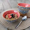 Keramik Stoneware Bowl, Schale, Schüssel 15,7 cm Red Swirl Produktbild-Vorschau 6