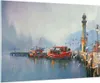 Bilder auf glas - Hafen Laterne Boot - 100x70cm - Produktbild-Vorschau 1