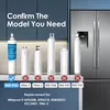 A display of various refrigerator water filters lined up on a shelf in front of a refrigerator. Anteprima dell’immagine prodotto