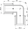Technical drawing of a pipe fitting with dimensions and angles. Náhľad obrázku produktu