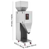 A stainless steel particle filling machine with dimensions indicated. Náhľad obrázku produktu