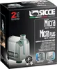 The image shows the retail packaging for a SICCE Micra Plus compact multifunction pump. Voir les images du produit