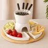 Schokoladenfondue-Set mit Bambusbrett, 11 Teile Produktbild-Vorschau 2