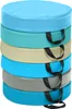 A stack of six round seat cushions in various colors. Podgląd zdjęcia produktu