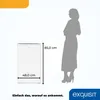 A refrigerator is shown next to a silhouette of a person to indicate its size. Dimensions are also displayed. Produktbild-Vorschau