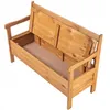 A wooden garden bench with its storage compartment open, shown against a white background. Náhled obrázku produktu