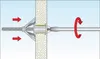 Diagram showing how to install a metal hollow wall anchor into a wall. Náhled obrázku produktu