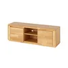 A wooden TV stand with drawers and open shelves. Produktbild-Vorschau