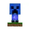 A blue Minecraft Creeper lamp on a grass block base, isolated on a white background. Náhled obrázku produktu