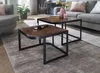 WOHNLING Couchtisch 2er Set Mango Massivholz / Metall Produktbild-Vorschau 2