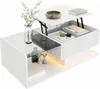MODFU Table Basse Moderne avec Plateau Verre et Rangement - Voir les images du produit 8