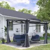 Outsunny pergola, 2,97 x 2,95 m, tuinpaviljoen met zonnedak Productafbeelding-voorbeeld 11
