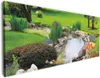 Wallario Premium Leinwandbild Blumen am Teich in Größe 60 x Produktbild-Vorschau 1