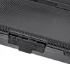 A close-up view of the edge of a black electronic device, showing a textured surface and a small black latch mechanism. Anteprima dell’immagine prodotto