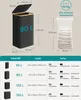 A diagram showing dimensions and a size chart for a laundry basket. Produktbild-Vorschau