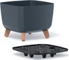 A square planter with removable legs and a separate insert. Produktbild-Vorschau