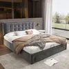 A bedroom scene with a large bed, a window overlooking a garden, and a closet in the background. Produktbild-Vorschau