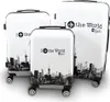 Bituxx Kofferset 3teilig Design Fly the World White Produktbild-Vorschau 1