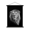 MuchoWow® Textilposter Löwe - Porträt - Schwarz - Weiß Produktbild-Vorschau 1