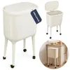 WELLHAUS Muelleimer Slim Beige mit Deckel Klick Rollen und Produktbild-Vorschau 1