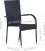vidaXL Stapelbare Gartenstühle 6 Stk. Poly Rattan Schwarz - Produktbild-Vorschau 6