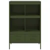A green highboard with shelves and drawers. Voir les images du produit