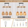 Lampada a sospensione con paralume in rattan attacco E27 Anteprima dell’immagine prodotto 5
