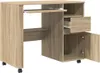 vidaXL Stôl s kolieskami Sonoma dub 91 x 50 x 77 cm Náhľad obrázku produktu 3