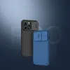 Two iPhone cases with camera covers are displayed against a gradient blue background. Náhľad obrázku produktu