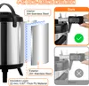 Diagram showing the layers of a beverage dispenser and close-ups of measurements. Produktbild-Vorschau
