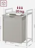 Kosz na Pranie Jednokomorowy 65L Loftowy z Półką Biały Podgląd zdjęcia produktu 3