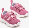 A pair of pink children's sneakers with velcro straps, shown against a white background. Podgląd zdjęcia produktu