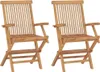 Gartenstühle mit Hellblauen Kissen 2 Stk. Massivholz Teak , Produktbild-Vorschau 3